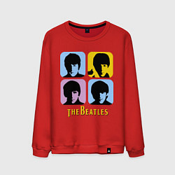 Свитшот хлопковый мужской The Beatles: pop-art, цвет: красный