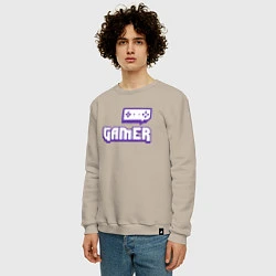 Свитшот хлопковый мужской Twitch Gamer, цвет: миндальный — фото 2