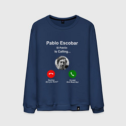 Свитшот хлопковый мужской Escobar is calling, цвет: тёмно-синий