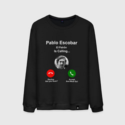 Свитшот хлопковый мужской Escobar is calling, цвет: черный