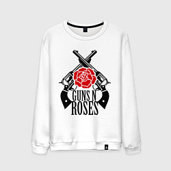 Свитшот хлопковый мужской Guns n Roses: guns, цвет: белый
