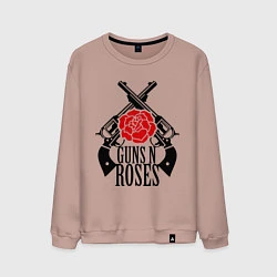 Свитшот хлопковый мужской Guns n Roses: guns, цвет: пыльно-розовый