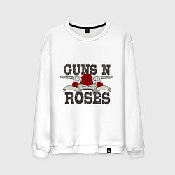 Свитшот хлопковый мужской Guns n Roses: rock'n'roll, цвет: белый