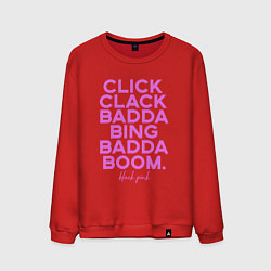Свитшот хлопковый мужской Click Clack Black Pink, цвет: красный