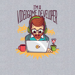 Свитшот хлопковый мужской I'm a Videogame Developer, цвет: меланж — фото 2