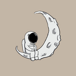 Свитшот хлопковый мужской Космонавт на Луне, цвет: миндальный — фото 2