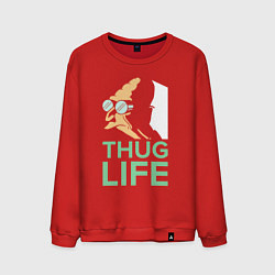 Свитшот хлопковый мужской Zoidberg: Thug Life, цвет: красный