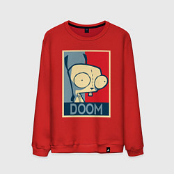 Свитшот хлопковый мужской Doom Zim, цвет: красный