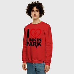Свитшот хлопковый мужской I love Linkin Park, цвет: красный — фото 2
