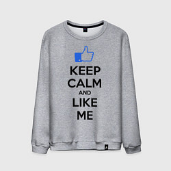 Свитшот хлопковый мужской Keep Calm & Like Me, цвет: меланж