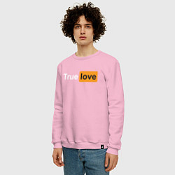 Свитшот хлопковый мужской True Love, цвет: светло-розовый — фото 2