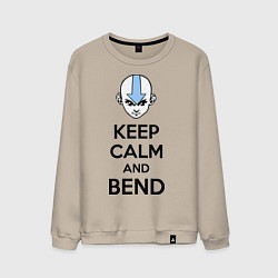 Свитшот хлопковый мужской Keep Calm & Bend, цвет: миндальный