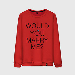 Свитшот хлопковый мужской Would you marry me?, цвет: красный