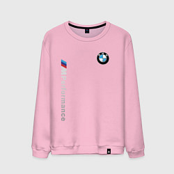 Свитшот хлопковый мужской BMW M PERFORMANCE БМВ, цвет: светло-розовый