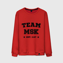 Свитшот хлопковый мужской Team MSK est. 1147, цвет: красный