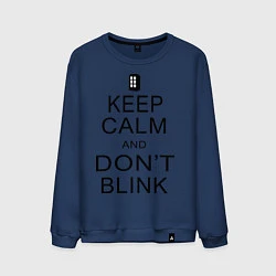 Свитшот хлопковый мужской Keep Calm & Don't Blink, цвет: тёмно-синий