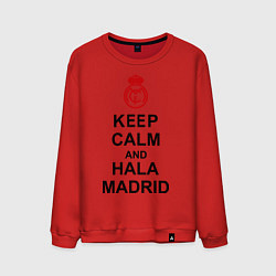 Свитшот хлопковый мужской Keep Calm & Hala Madrid, цвет: красный