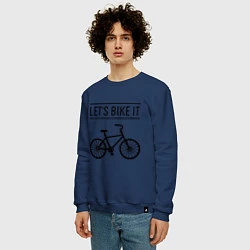 Свитшот хлопковый мужской Lets bike it, цвет: тёмно-синий — фото 2