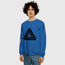 Свитшот хлопковый мужской Triangle Visual Illusion цвета синий — фото 2