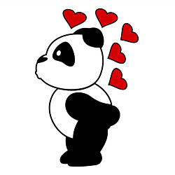 Свитшот хлопковый мужской Поцелуй панды: для него, цвет: белый — фото 2