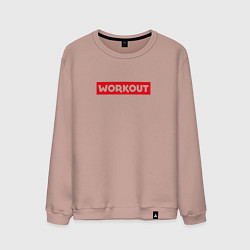 Свитшот хлопковый мужской Obey workout, цвет: пыльно-розовый