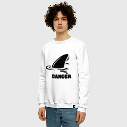 Свитшот хлопковый мужской Danger Shark, цвет: белый — фото 2