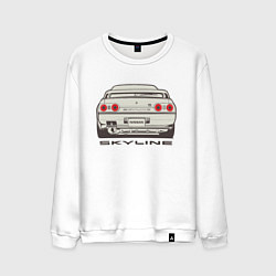 Свитшот хлопковый мужской Nissan Skyline R32, цвет: белый