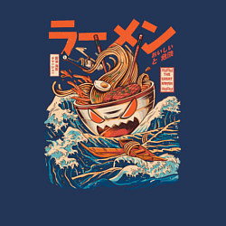 Свитшот хлопковый мужской Great Ramen: Kanagawa, цвет: тёмно-синий — фото 2