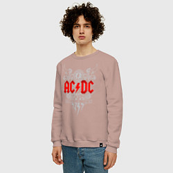 Свитшот хлопковый мужской AC/DC: Black Ice, цвет: пыльно-розовый — фото 2