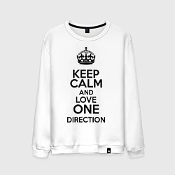 Свитшот хлопковый мужской Keep Calm & Love One Direction, цвет: белый