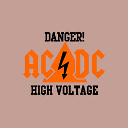 Свитшот хлопковый мужской AC/DC: High Voltage, цвет: пыльно-розовый — фото 2