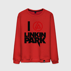 Свитшот хлопковый мужской I love Linkin Park, цвет: красный