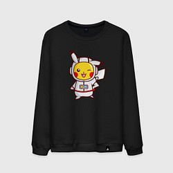 Свитшот хлопковый мужской Pikachu Astronaut, цвет: черный