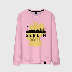 Свитшот хлопковый мужской Берлин - Германия, цвет: светло-розовый