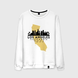 Свитшот хлопковый мужской Лос-Анджелес - США, цвет: белый