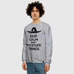 Свитшот хлопковый мужской Keep Calm & Do Stuff Things, цвет: меланж — фото 2