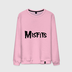 Свитшот хлопковый мужской Misfits logo, цвет: светло-розовый