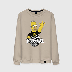 Свитшот хлопковый мужской Rock n Roll, цвет: миндальный
