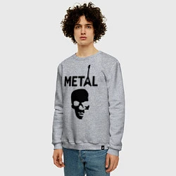 Свитшот хлопковый мужской Metal Skull, цвет: меланж — фото 2