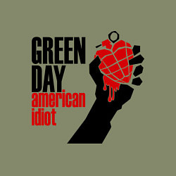 Свитшот хлопковый мужской Green Day: American idiot, цвет: авокадо — фото 2