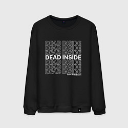 Свитшот хлопковый мужской Dead inside, цвет: черный