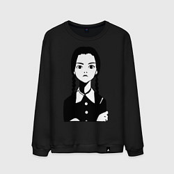 Свитшот хлопковый мужской Wednesday Addams, цвет: черный