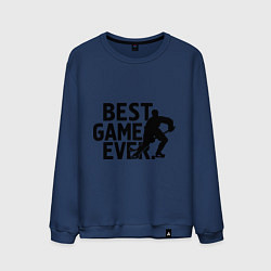 Свитшот хлопковый мужской Hockey - best game, цвет: тёмно-синий