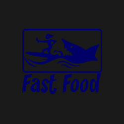 Свитшот хлопковый мужской Shark fast food, цвет: черный — фото 2