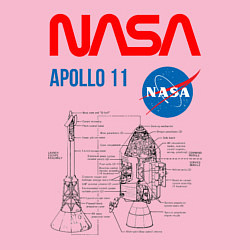 Свитшот хлопковый мужской Nasa Apollo 11, цвет: светло-розовый — фото 2