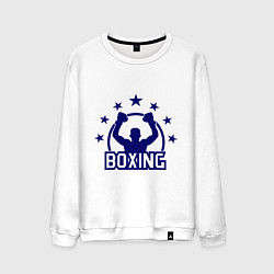 Свитшот хлопковый мужской Boxing Star, цвет: белый