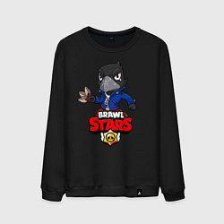 Свитшот хлопковый мужской BRAWL STARS CROW, цвет: черный