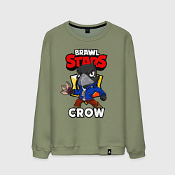 Свитшот хлопковый мужской BRAWL STARS CROW, цвет: авокадо