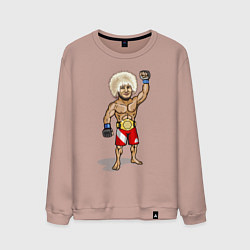 Свитшот хлопковый мужской Хабиб Нурмагомедов, цвет: пыльно-розовый
