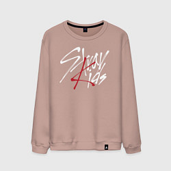 Свитшот хлопковый мужской Stray Kids, цвет: пыльно-розовый